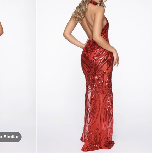 Red gown like new - Picture 2 of 4